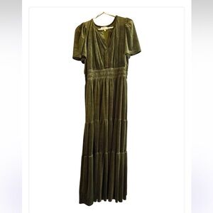 Green Velvet BOHME Maxi Dress